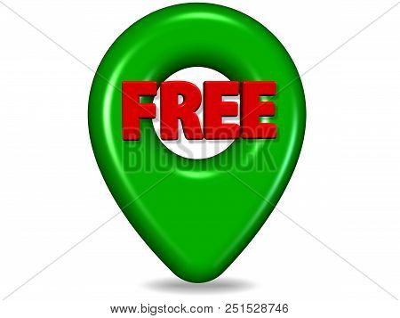 3d Rendering Green Navigation Icon Pointer Free Zone