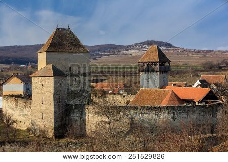 The Calnic Fortress In Transylvania. Romania, Europe.