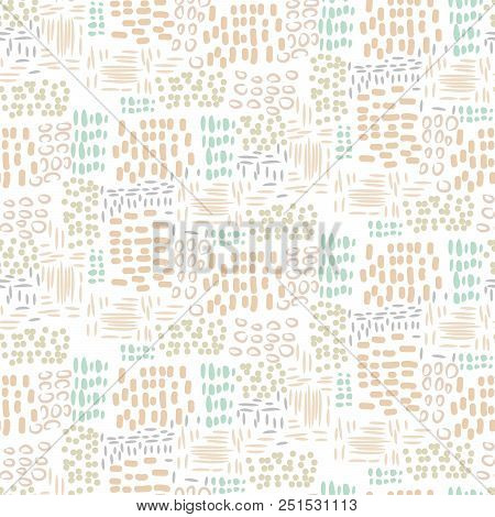 Abstract Seamless Stitch Dotted Vector Pattern Texture. Repeat Simple Texture Pastel Background.