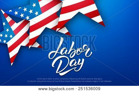 Labor Day. Banner For Usa Labor Day Sale, Promotion, Advertisement. Template With Hand Lettering And