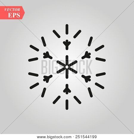 Snowflake Icon. Christmas And Winter Theme. Simple Flat Black Illustration On White Background. Eps 