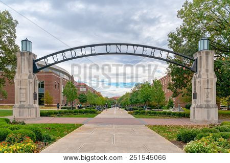 Entrance Gate And Walkway At Purdue University