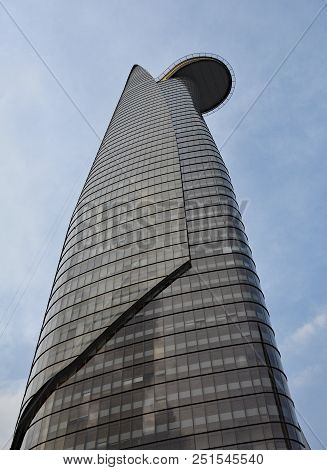 Ho Chi Minh City, Vietnam - January 1st 2018. The Bitexco Financial Tower In District 1, Downtown Sa