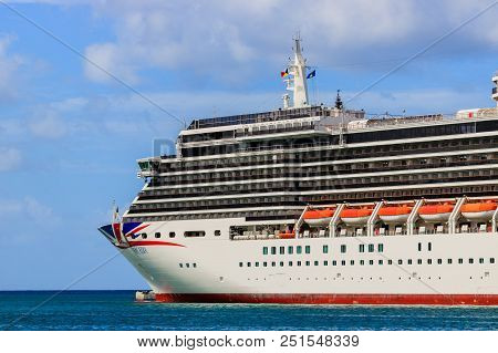 St. Lucia, Caribbean - December 2017
Cruise Ship P&o Arcadia Docked In St Lucia Port Of Call.
Cruise