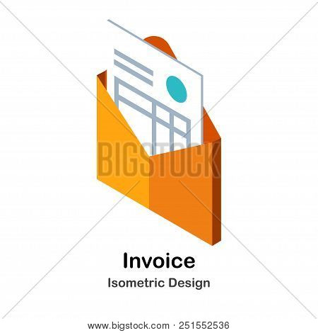 Illustration Of Document In Envelop In Isometric View