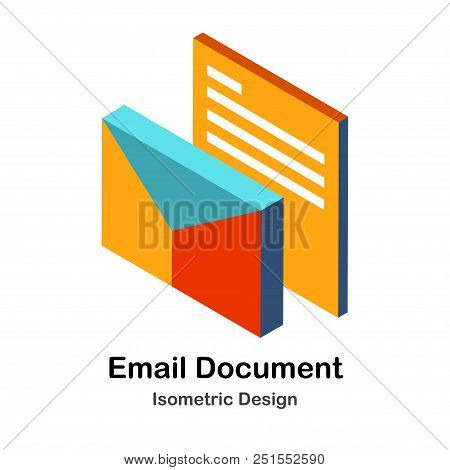 Illustration Email And Document In Isometric View