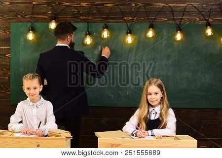 September 1. September 1 Is A Knowledge Day Holiday. First School Day Of September 1. Teacher And Li