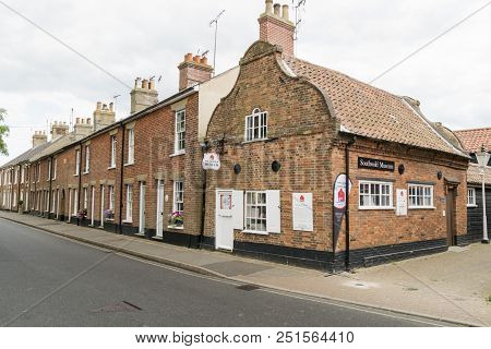 Southwold, Suffolk, Uk, July 2018 - Southwold Museum And Row Of Cottages, Southwold, Suffolk Uk