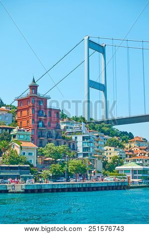 Fatih Sultan Mehmet Bridge over Bosporus Strait, Istanbul, Turkey