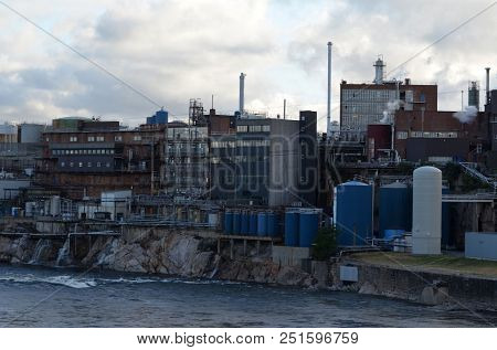 Industrial landscape in South Norway. June 20,2018.Sarpsborg , Norway