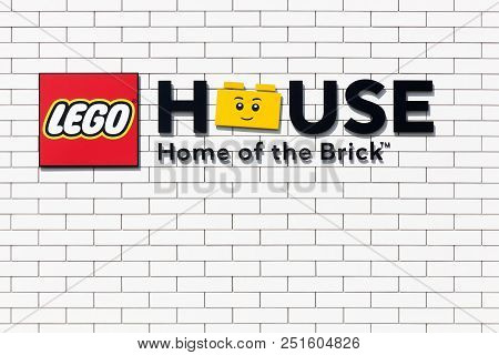 Billund, Denmark - July 26, 2018: Facade Of The Lego House Building In Billund, Denmark. Billund Is 