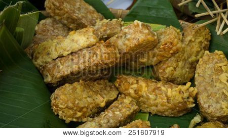 Tempe Goreng Or Fried Tempeh Traditional Food Indonesia Central Java