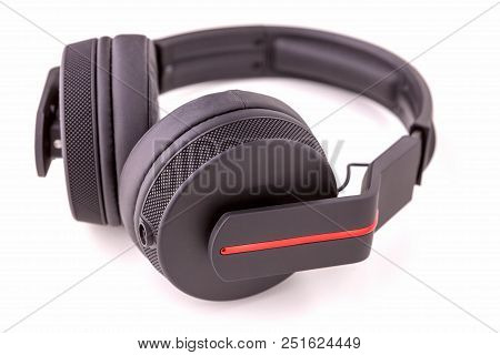 Black Dj Headphones Isolated On White Background