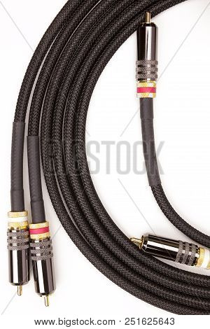 Audio Video Cables Isolated On White Background