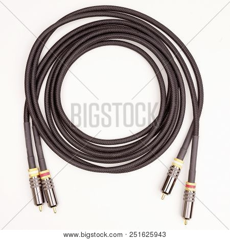 Audio Video Cables Isolated On White Background