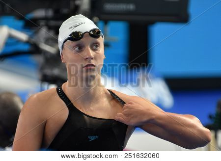 Budapest, Hungary - Jul 25, 2017. Competitive Swimmer Ledecky Katie (usa) Swimming Freestyle. Fina S