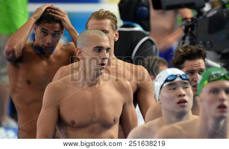 Budapest, Hungary - Jul 25, 2017. Competitive Swimmer Cseh Laszlo (hun) After Swimming Butterfly. Le