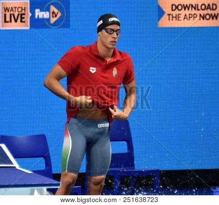 Budapest, Hungary - Jul 25, 2017. Competitive Swimmer Gyurta Gergely (hun) Swimming 800m Freestyle. 