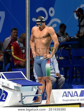 Budapest, Hungary - Jul 25, 2017. Competitive Swimmer Gyurta Gergely (hun) Swimming 800m Freestyle. 