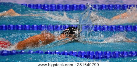 Budapest, Hungary - Jul 25, 2017. Competitive Swimmer Gyurta Gergely (hun) Swimming 800m Freestyle. 