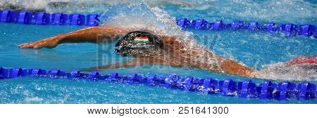 Budapest, Hungary - Jul 25, 2017. Competitive Swimmer Gyurta Gergely (hun) Swimming 800m Freestyle. 
