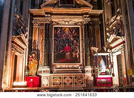 Barroco Church Of The Gesu Nuovo, Naples, Italy