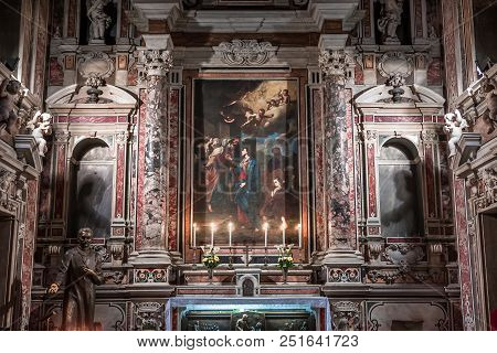 Barroco Church Of The Gesu Nuovo, Naples, Italy