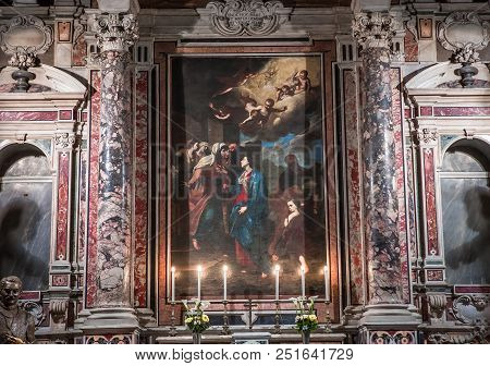 Barroco Church Of The Gesu Nuovo, Naples, Italy