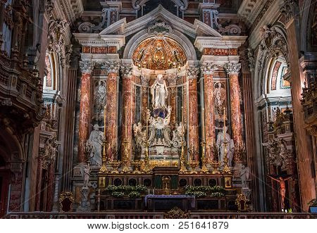 Barroco Church Of The Gesu Nuovo, Naples, Italy