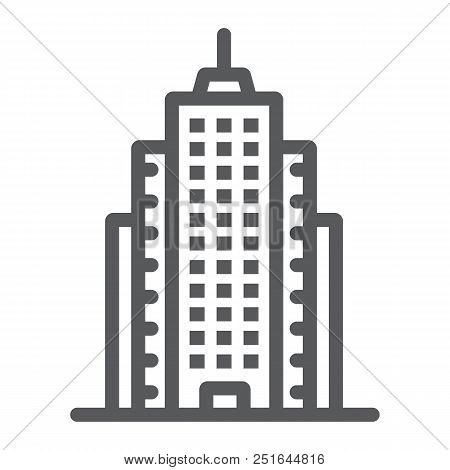 Skyscaper Line Icon, Office And Architecture, Building Sign, Vector Graphics, A Linear Pattern On A 