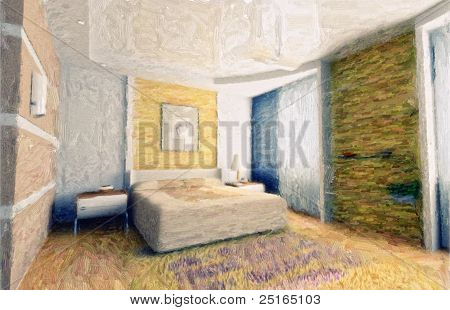 现代室内绘画