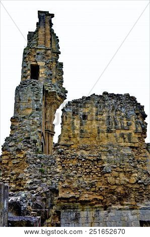 A View Of The Ruins Of The Medieval Byland Abbey In North Yorkshire