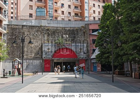 Bilbao, Spain-july 28, 2018: Entrance And Exit Of The Artxanda Funicular, Bilbao, Spain