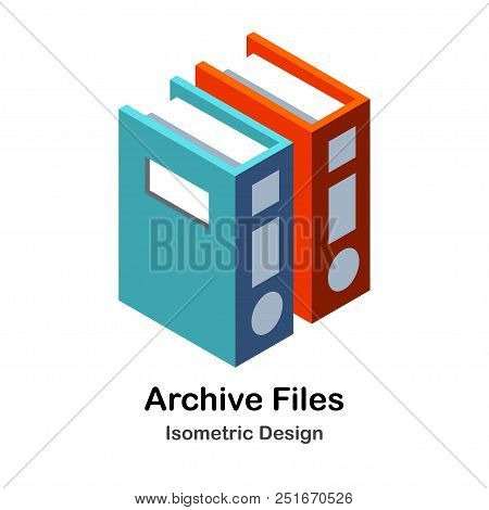 Illustration Of Archive Folders In Isometric View