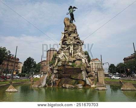 Traforo Del Frejus Statue In Turin