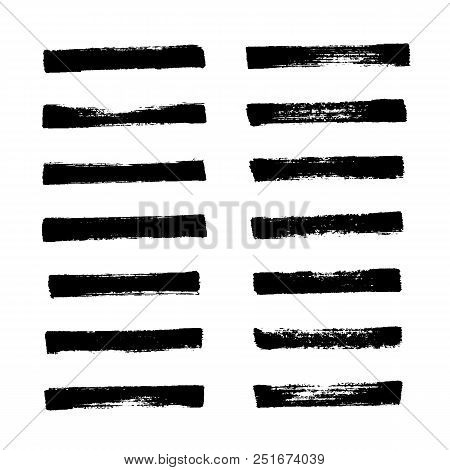 Brush Strokes Set Hand Drawn Scribble Abstract Vector Illustration. Border Design Template. Eps 10