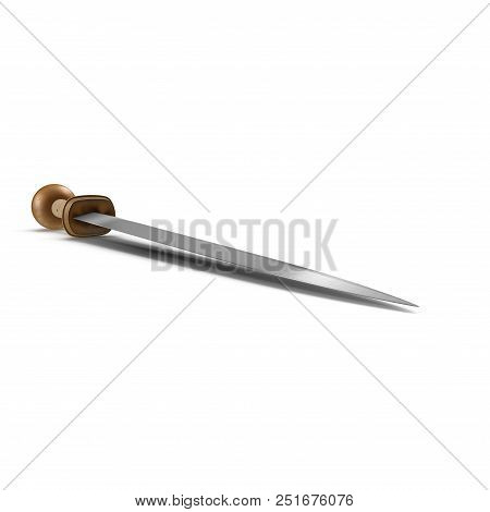 Roman Battle Gladius Sword On White Background. 3d Illustration
