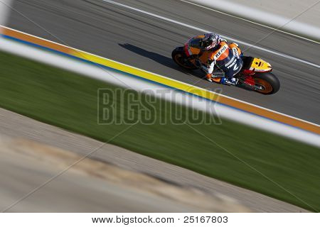VALENCIA, Espanja - marraskuu 9: Dani Pedrosa virallinen motogp test uudet 1.000cc moottorit, Ric