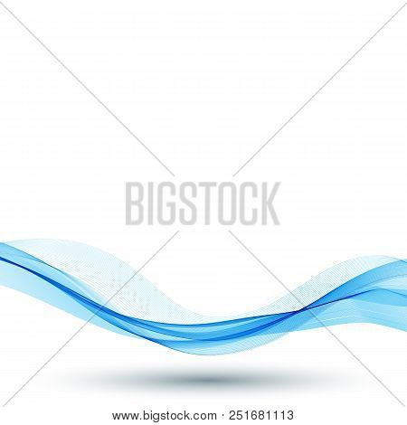 Blue Abstract Wave. Background For Advertising, Certificate, Business Card