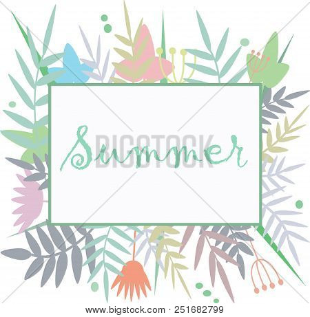 Flowers, Summer, Frame, Tropic Branch, Leaves, Twigs