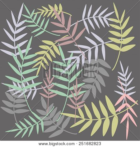 Flowers, Twigs, Set, Leaves, Abstract, Backdrop, Branch