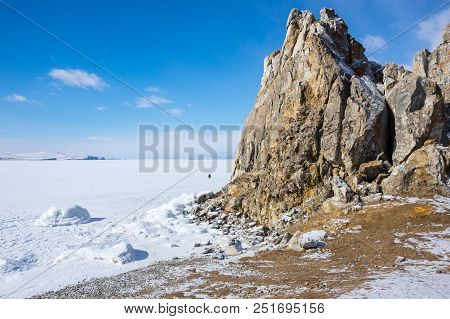 Cape Burkhan (shaman Rock) On Olkhon Island At Baikal Lake, Siberia, Russia
