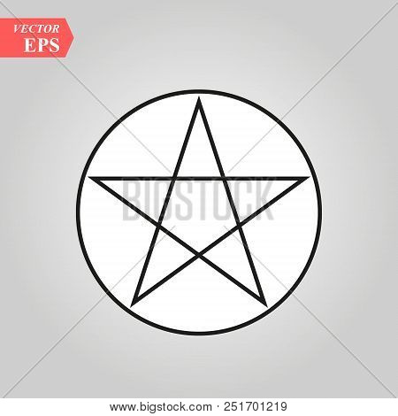 Wicca Pentagram Sign Icon. Element Of Religion Sign Icon For Mobile Concept And Web Apps. Eps 10