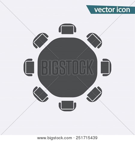 Round Table Vector. Discussion Flat Icon Isolated. Modern Flat Pictogram, Business, Marketing, Inter