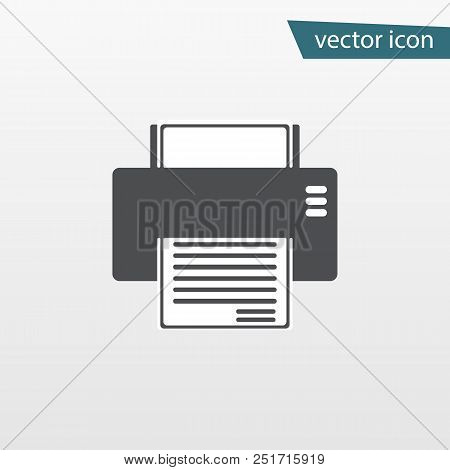 Gray Print Icon Isolated On Background. Modern Flat Pictogram, Business, Marketing, Internet Concept
