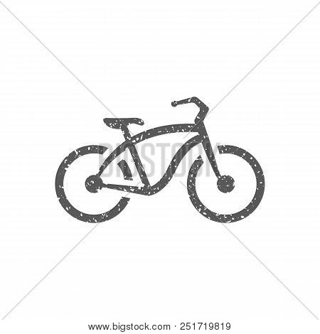 Low Rider Bicycle Icon In Grunge Texture. Vintage Style Vector Illustration.