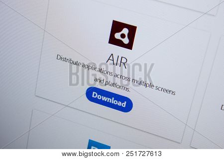 Ryazan, Russia - July 11, 2018: Adobe Air Sdk, Software Logo On The Official Website Of Adobe