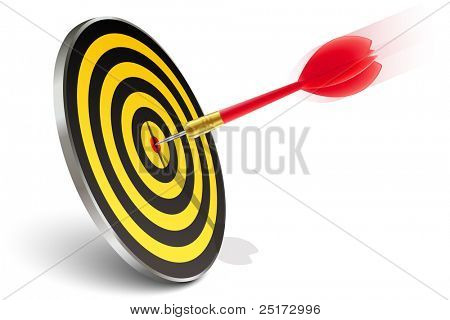 Piros dart ütő a cél