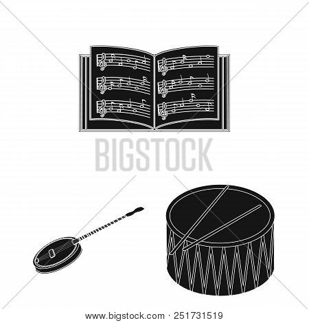 Musical Instrument Black Icons In Set Collection For Design. String And Wind Instrument Isometric Ve