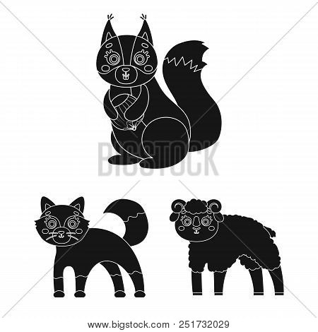 Toy Animals Black Icons In Set Collection For Design. Bird, Predator And Herbivore Vector Symbol Sto
